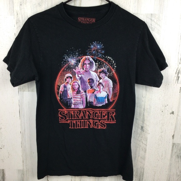 Netflix Tops - STRANGER THINGS T-Shirt Netflix Black Shirt Fireworks Graphic Small.